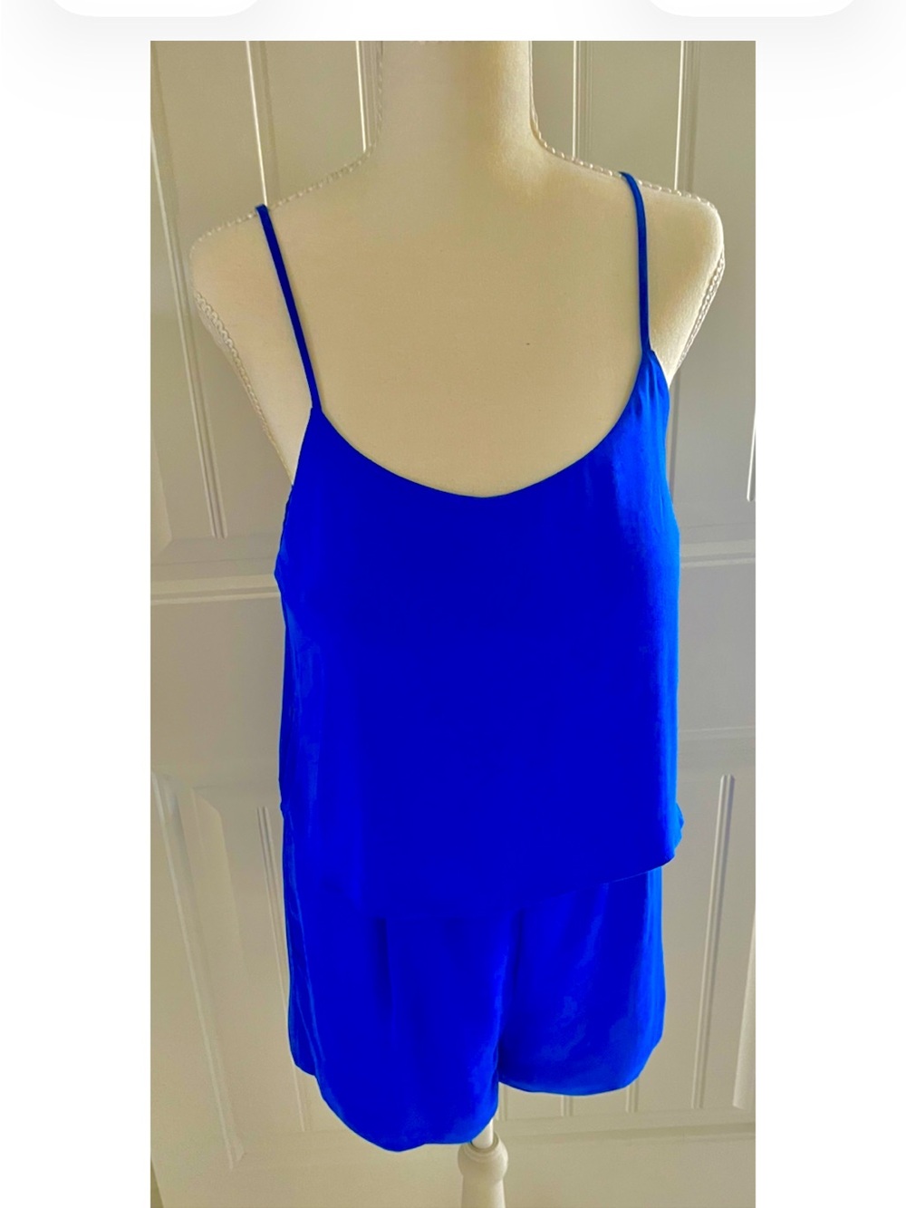Naked Zebra Cobalt Blue Spaghetti Strap Women’s Shorts Romper